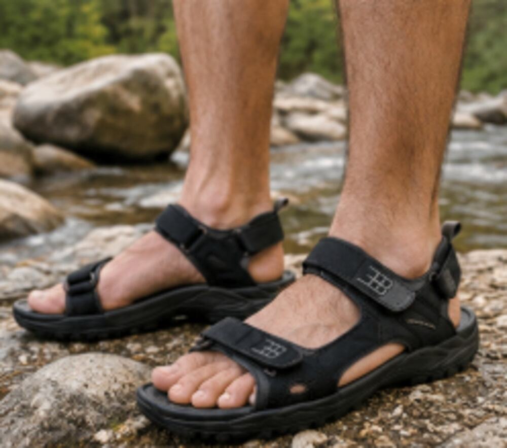 Men's Minam Hiking Sandals Size 10 Black Outdoor Trail Walking Sandals